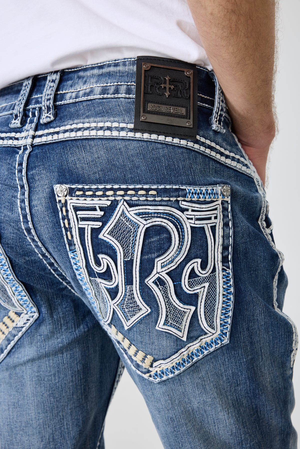 Rock Reveal V12 Men’s Straight Leg Jeans – Light Blue