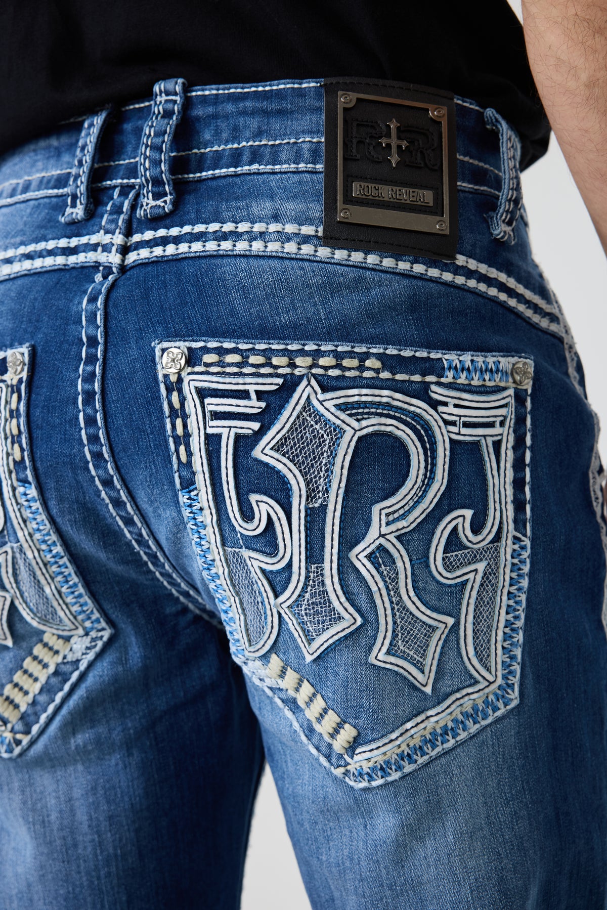 Rock Reveal V12 Men’s Straight Leg Jeans – Medium Blue