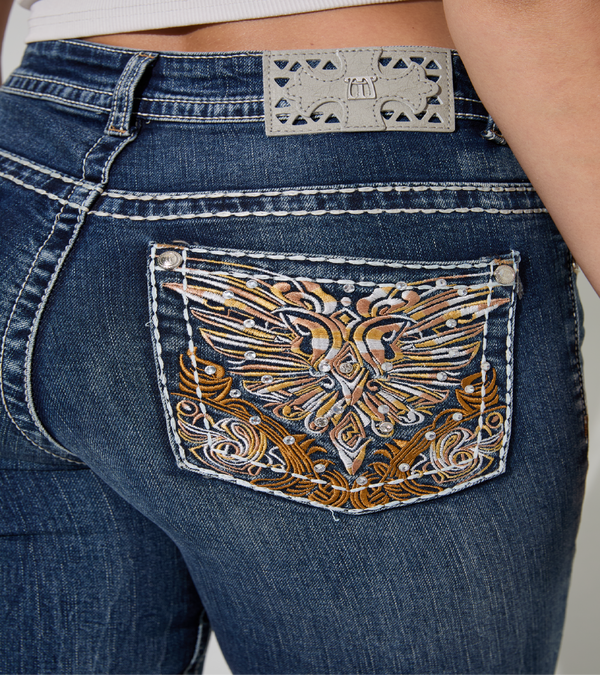 MEET ME Denim Classic Boot Cut Jeans | Women's Embroidered Denim