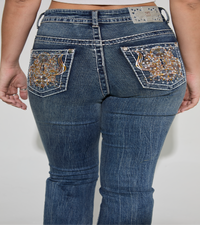 MEET ME Embroidered Boot Cut Jeans