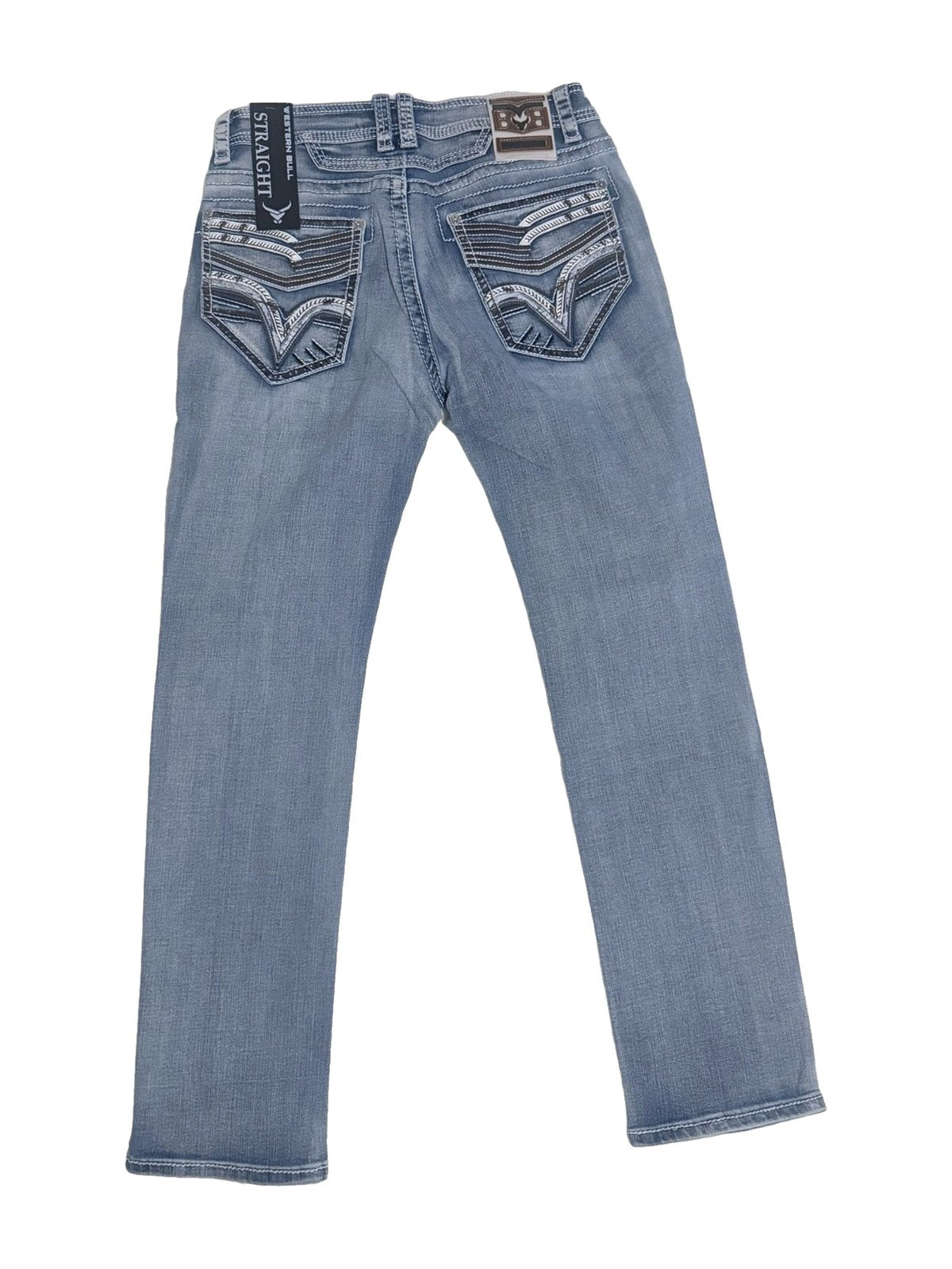Western Bull WB02 Slim Straight Jeans - Light Blue