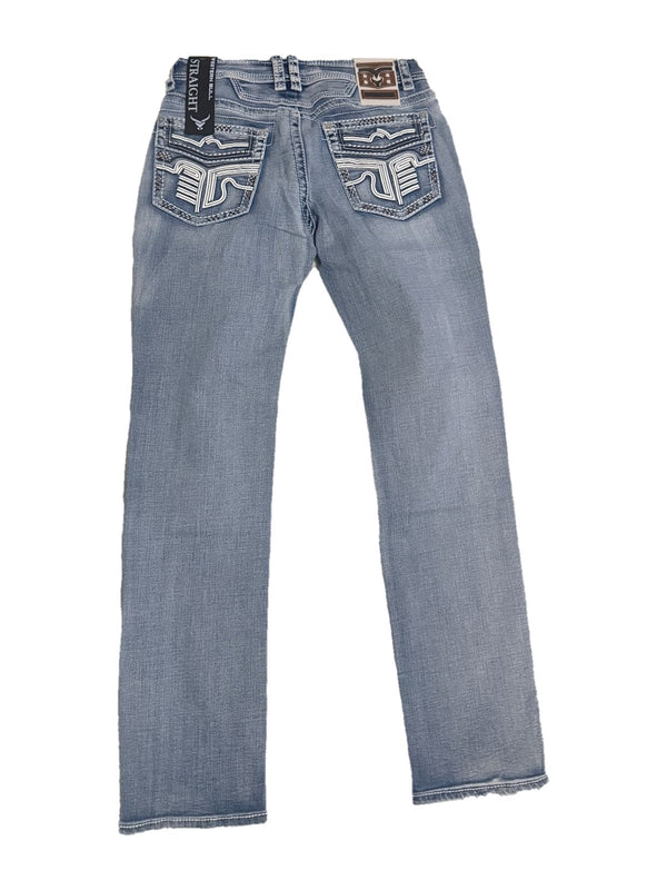Western Bull WB04 Slim Straight Western Jeans – Stacked Appliqué Pocket