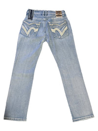Western Bull WB09 Slim Straight Western Jeans – Oversized Wave Pocket